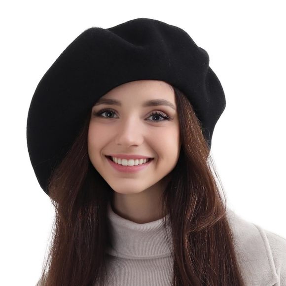 Xxl 100% Wool French Black Beret Hats For Women Man Painter Hat Classic?